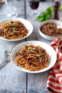 Sauce bolognaise vegan. 