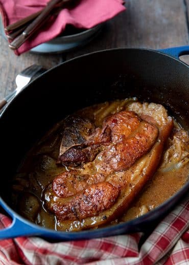 Rouelle de porc au miel et à la moutarde, recette facile au four