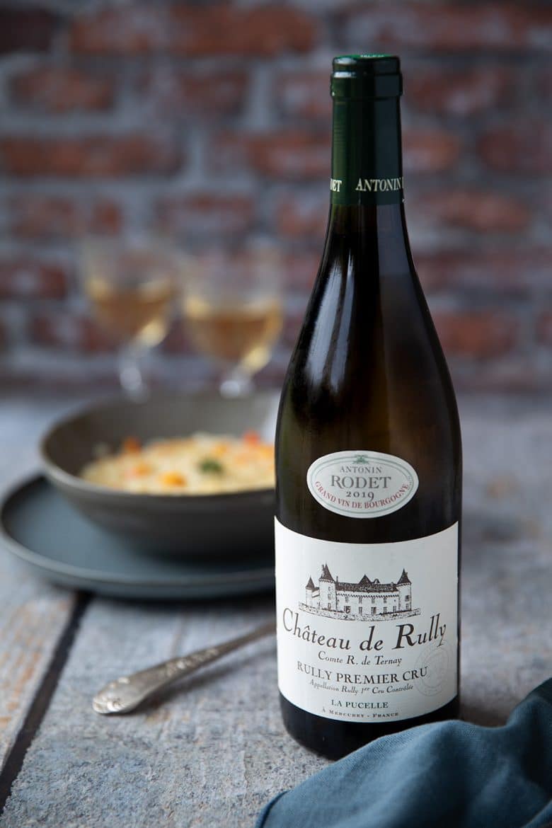 Chateau Rully 1er cru La Pucelle, accord met vin avec le risotto au potimarron. 